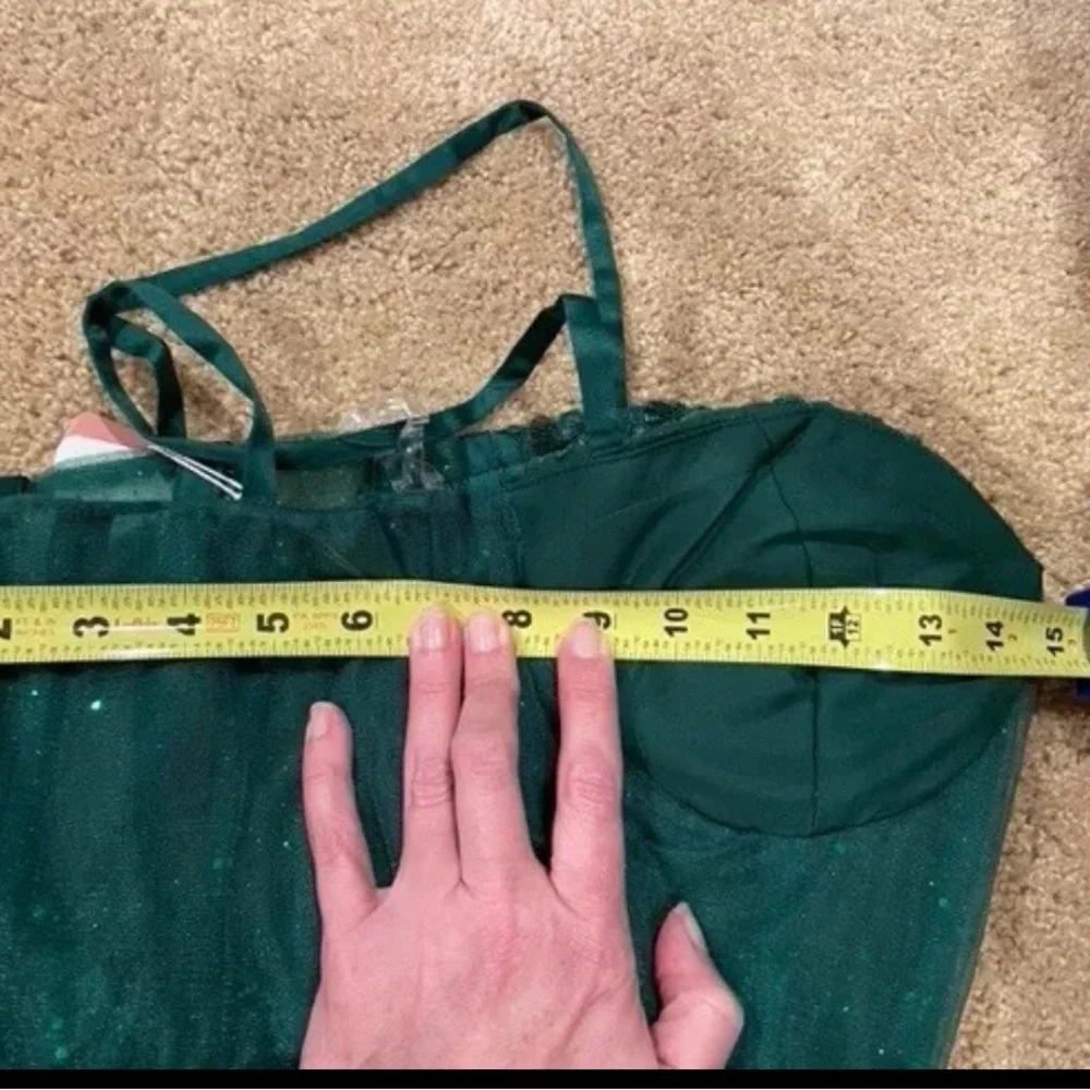 Stacees A-line Sweetheart Tulle Dress Dk Green Sz 6 (see measurement) Homecoming - Picture 15 of 15